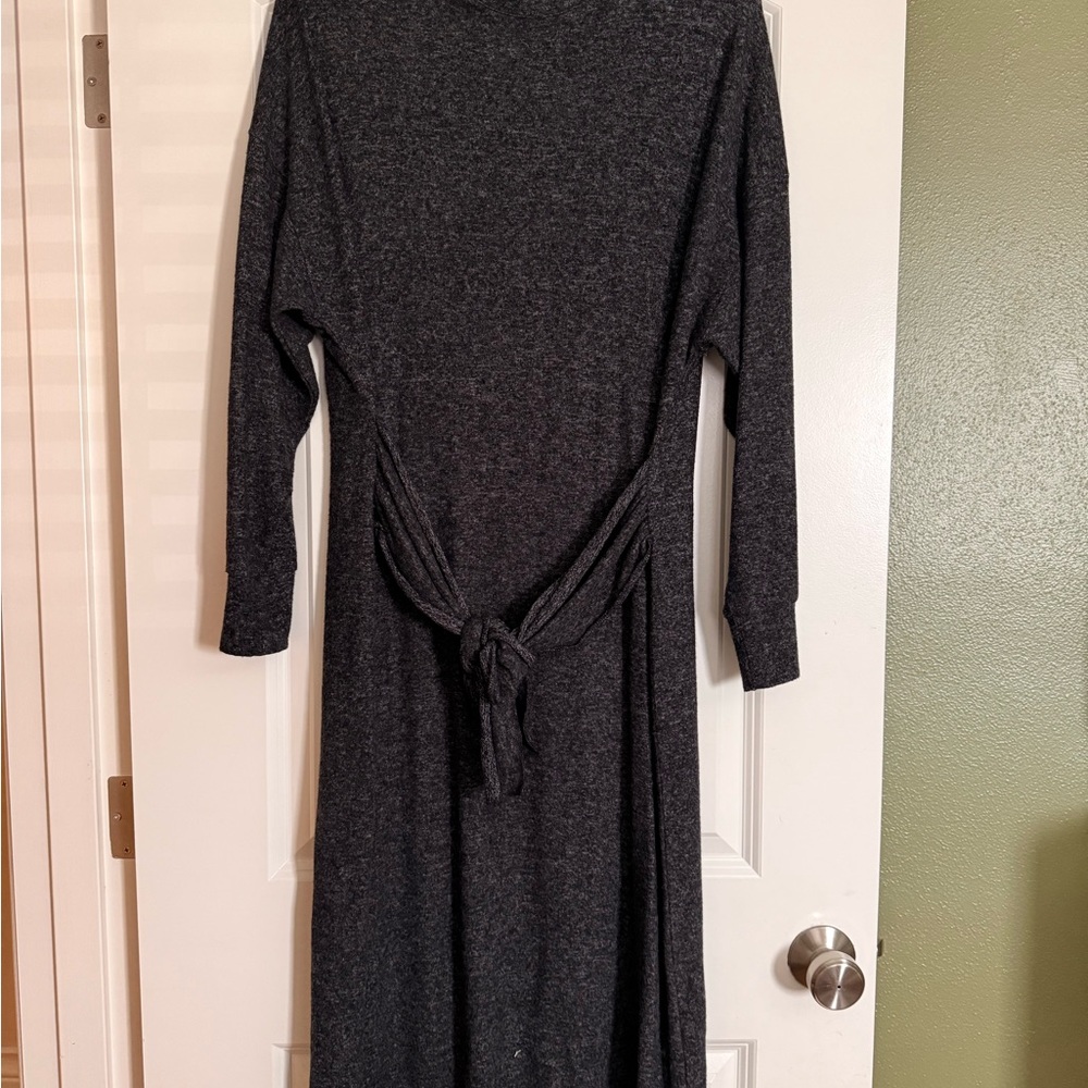 Topshop Charcoal Long Sleeve Dress